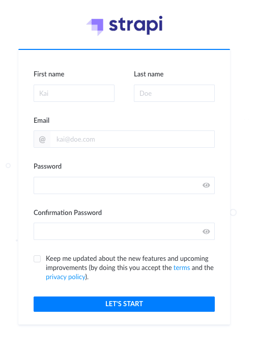 Strapi Home Page
